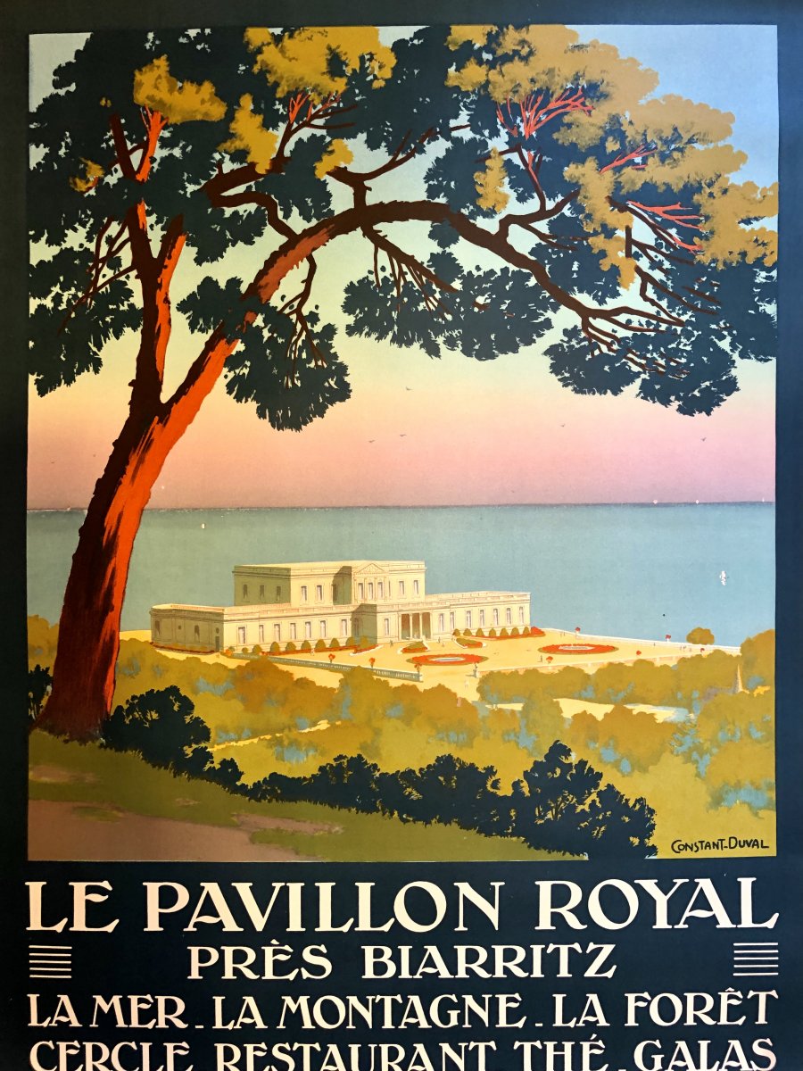 Affiche 1920 Le Pavillon Royal Près Biarritz Par Constant-duval (1877-1956).-photo-3