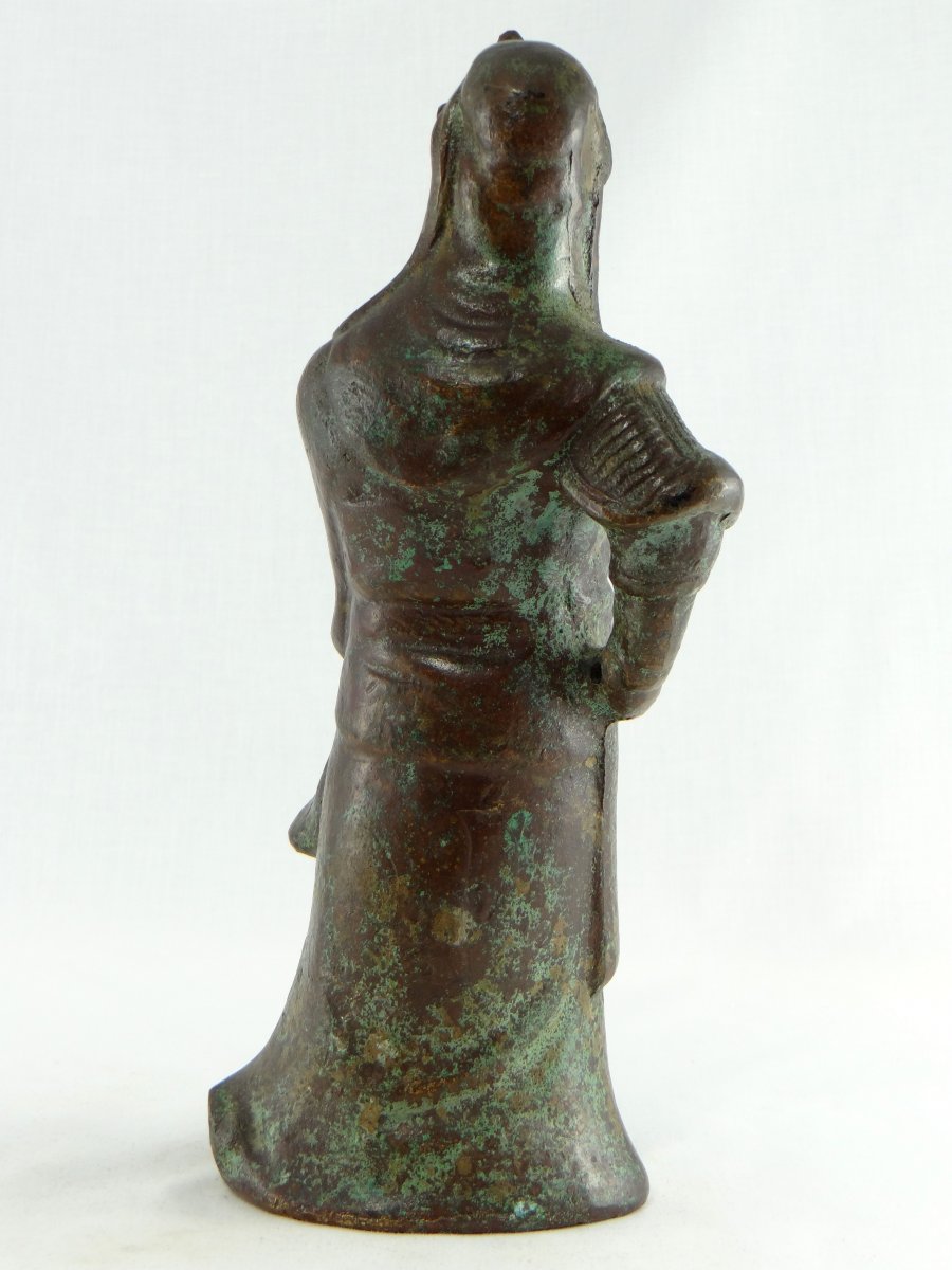 Chine, XIXème Siècle Ou Antérieur, Sculpture Bronze Figurant Guandi. -photo-4