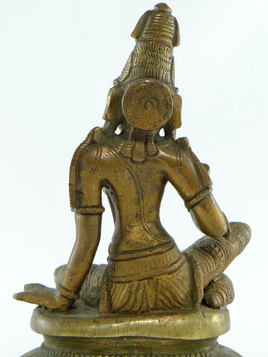 India, Beginning Of The XXth Century, Bronze Sculpture By Parvati.-photo-4