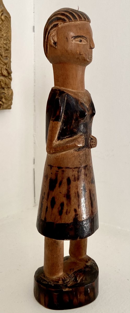 Tanzanie, Peuple Tabwa, Milieu Du XXème Siècle, Figure Féminine En Bois Sculpté. -photo-2