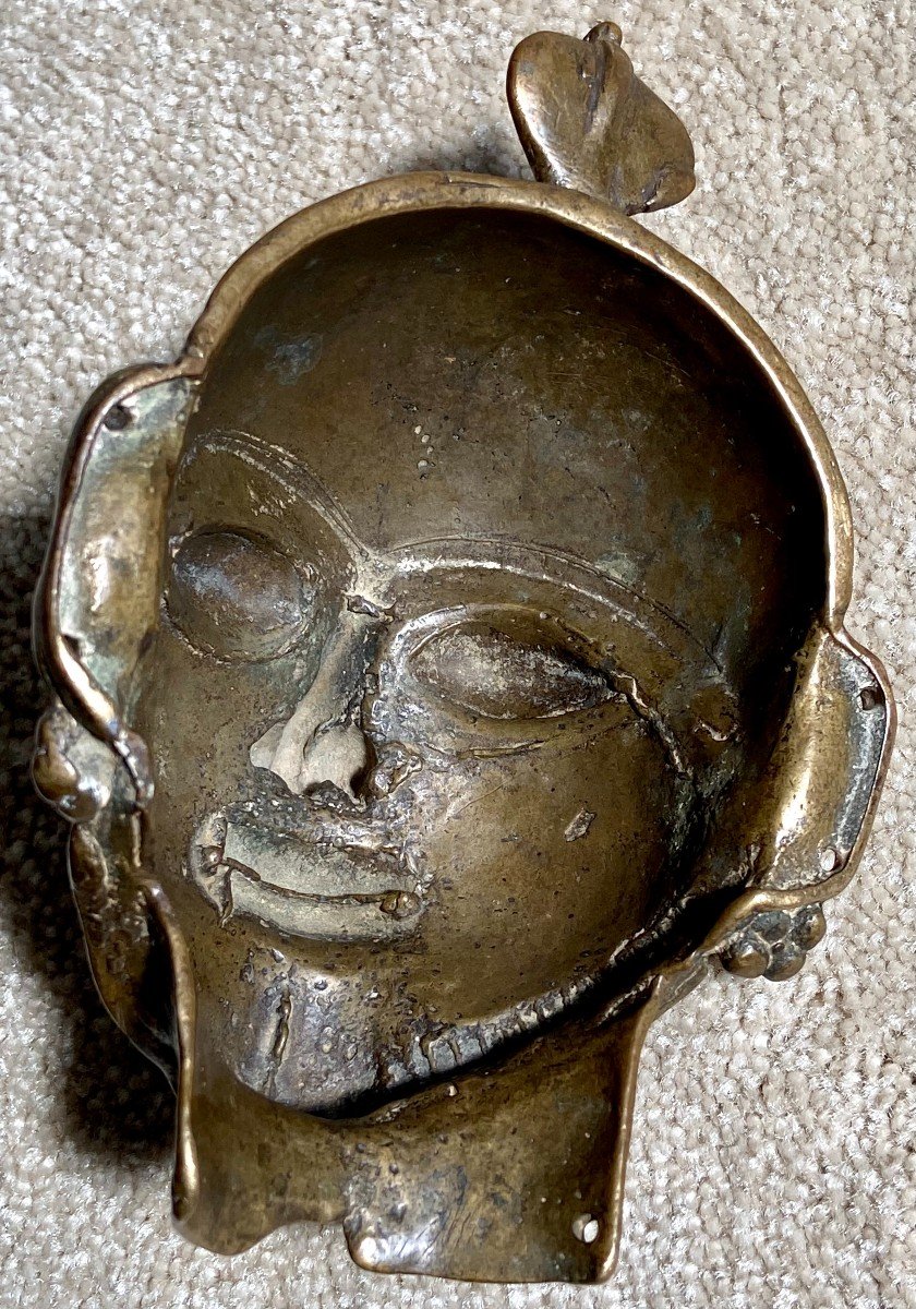 Inde Du Sud, XIXème Siècle, Masque De Shiva Mukhalinga En Bronze.-photo-3