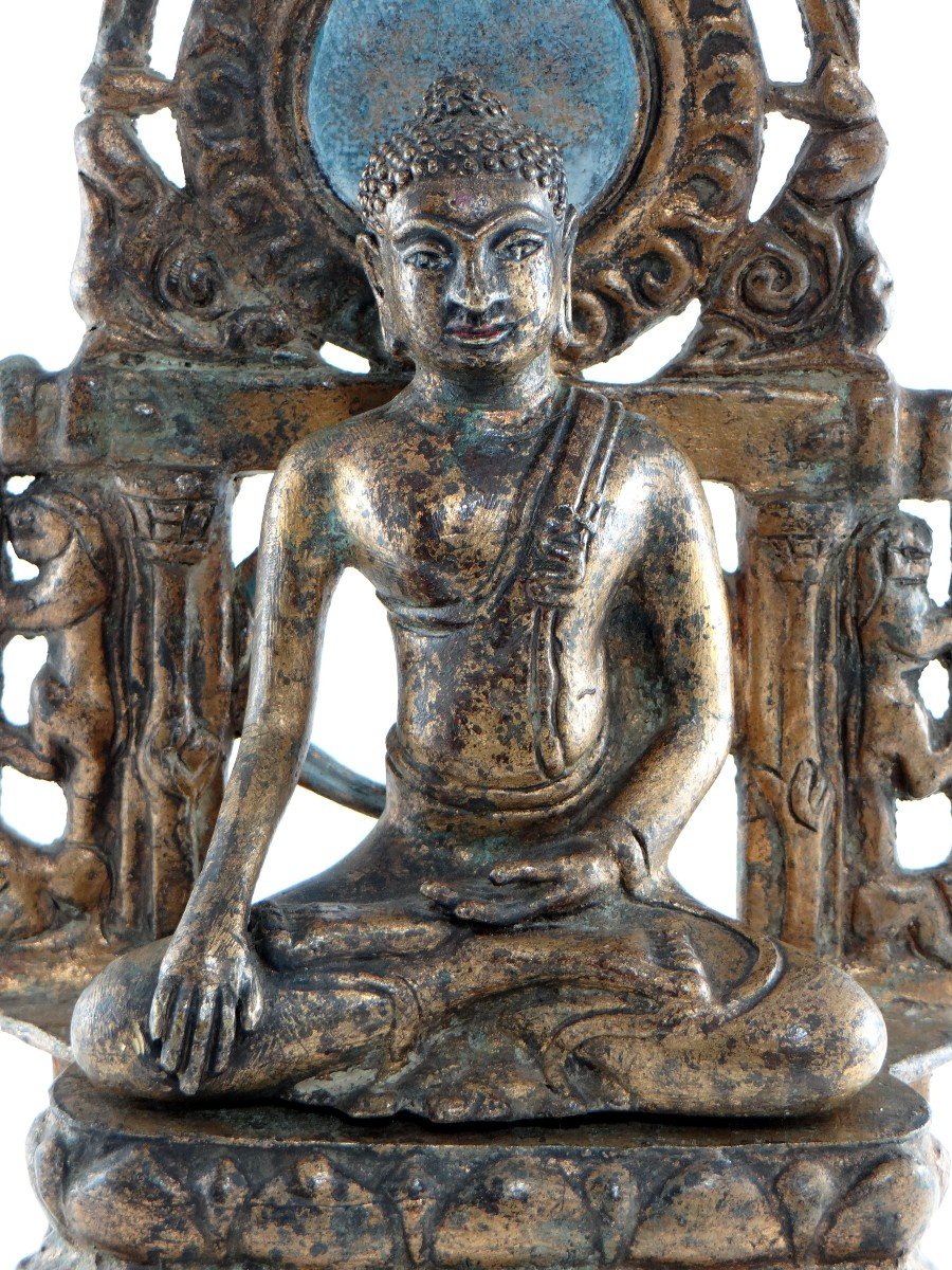 Birmanie, Début Du XXème Siècle, Autel Votif de Bouddha En Bronze. -photo-4