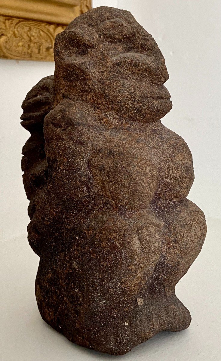 Mali, Peuple Dogon, Sculpture En Pierre Maternité. -photo-2