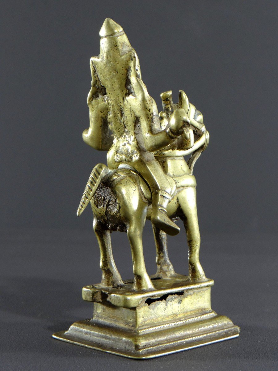 Inde, XVIIIème Siècle, Groupe En Bronze Khandoba (avatar De Shiva) Sur Son Cheval.-photo-2