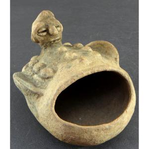 Nigeria, Izi People, First Half Of The 20th Century, Anthropo-zoomorphic Terracotta Cup.