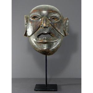 Népal, Ethnie Monpa, Première Moitié Du XXème Siècle, Masque Anthropomorphe En Bois Dur. 