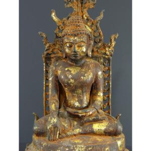 Birmanie, Fin Du XVIIIème Siècle, Début Du XIXème Siècle, Bouddha Mandalay En Bronze.
