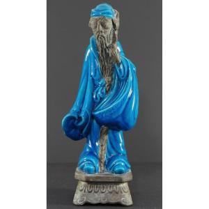 China, 1950s/1960s, Ceramic Statue Of An Old Sage. 