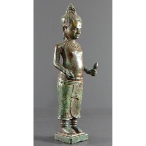 Cambodia, Khmer People, Late 19th Century, Bronze Statue Of Vishnu (vishnou).