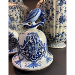 France, Early 20th Century, A Pair Of Vases From The Delft Manufactory With Floral Decoration.