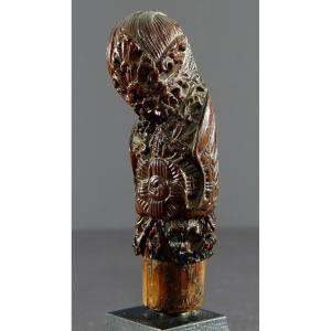 Indonesia, Bali Island, Late 19th–early 20th Century, Carved Wooden Kris Hilt.