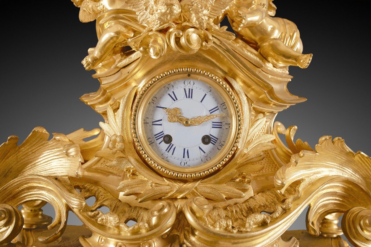 A 19th Century Rococo Style Desk Clock.-photo-2