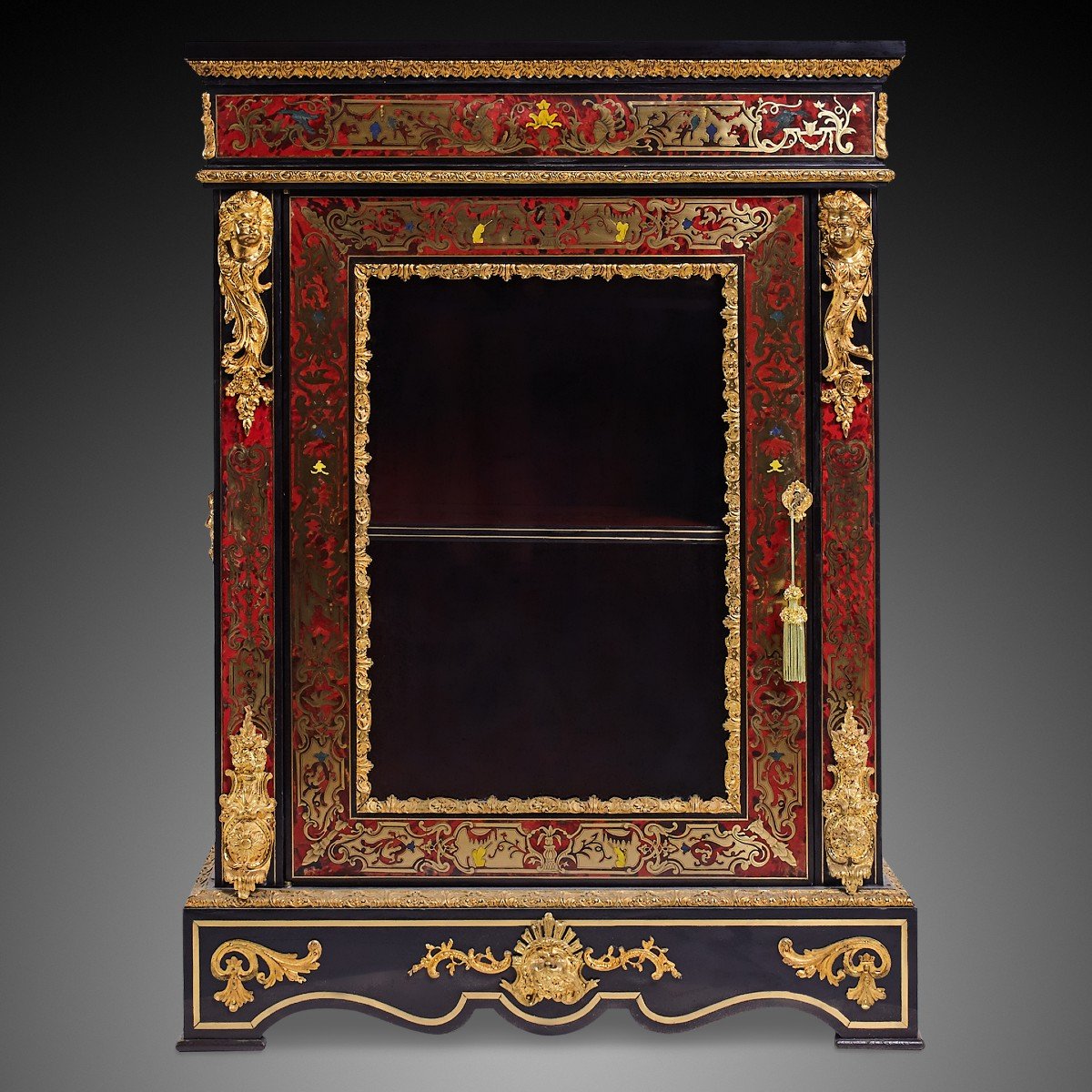 Boulle Style Chest Of Drawers, Napoleon III From The 19th Century.