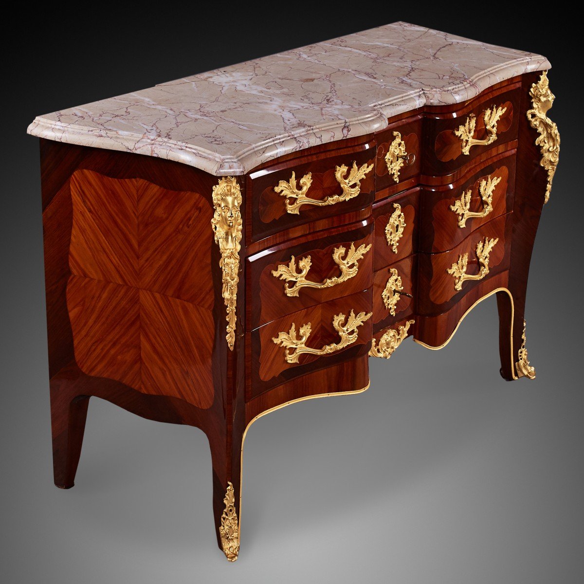 Commode Française Du XIXe Siècle, d'époque Louis XV, De Style Rococo-photo-4