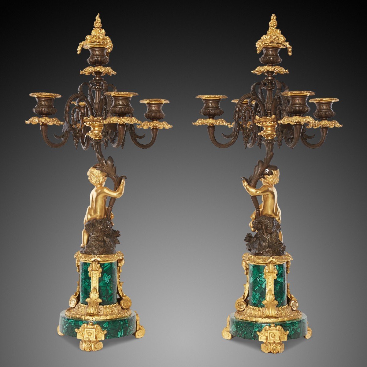 Pair Of 19th Century Candelabra, Under Napoleon. -photo-4