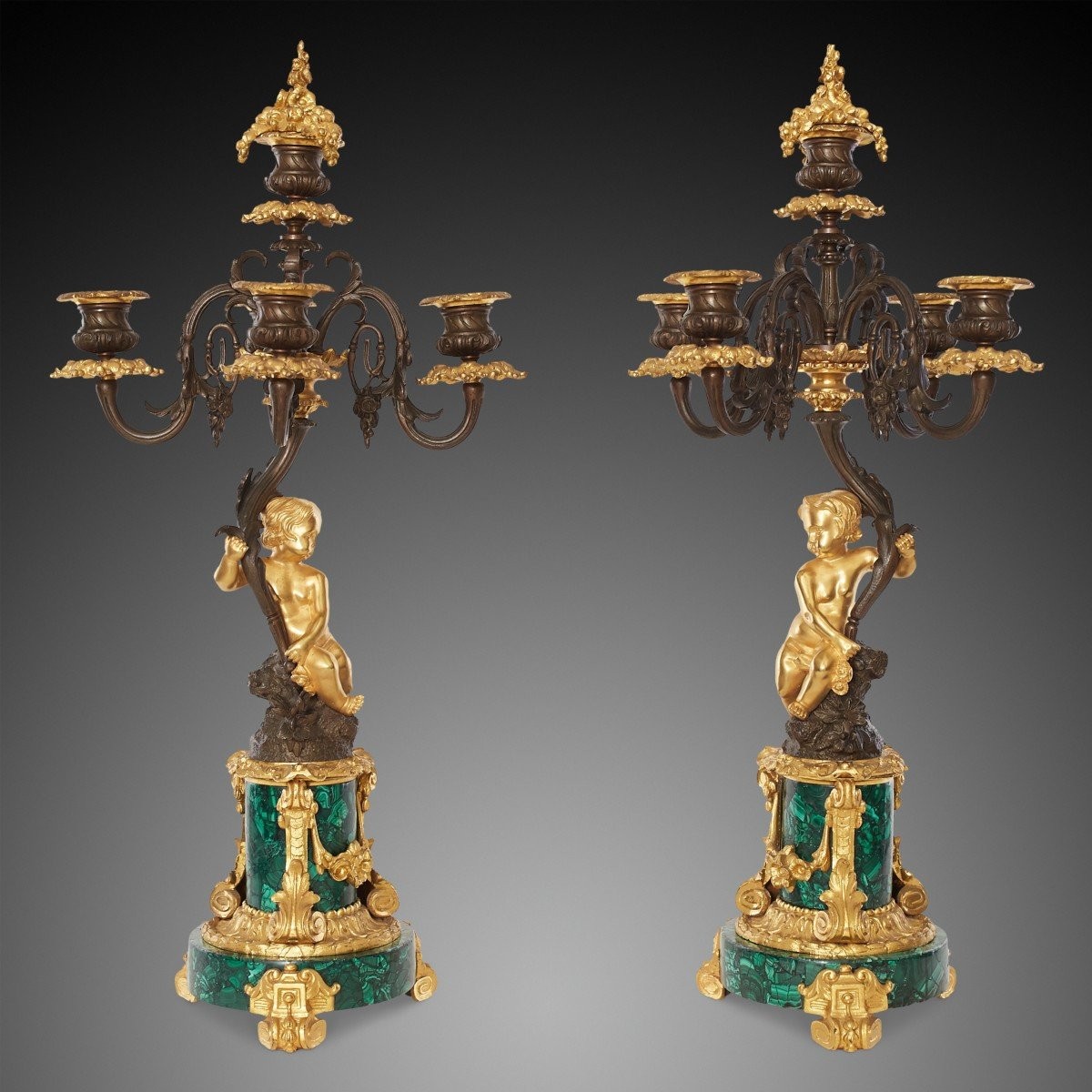 Pair Of 19th Century Candelabra, Under Napoleon. 