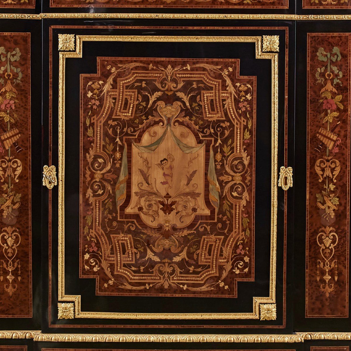 Cabinet En Bois Exotique XIXème Siècle-photo-2