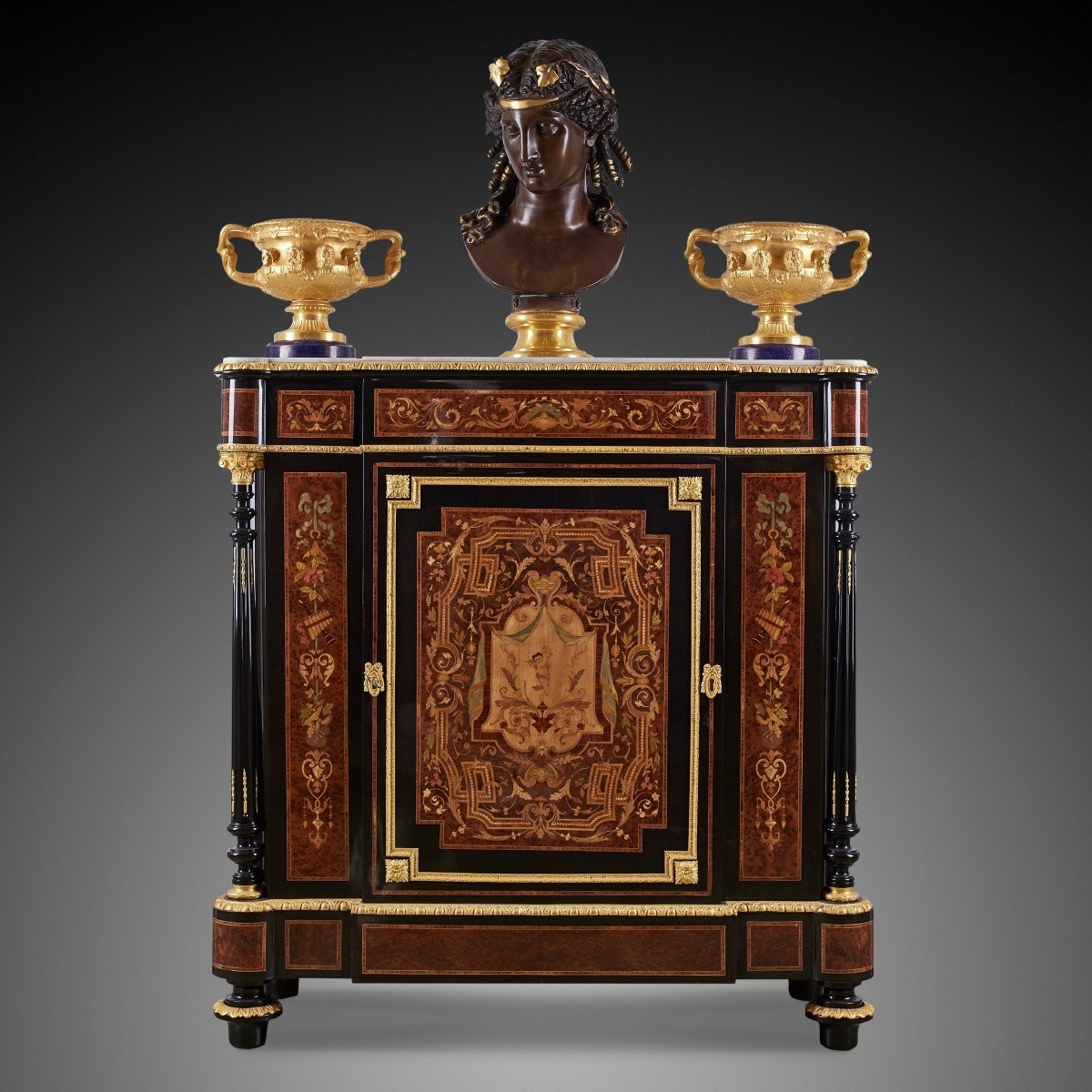 Cabinet En Bois Exotique XIXème Siècle