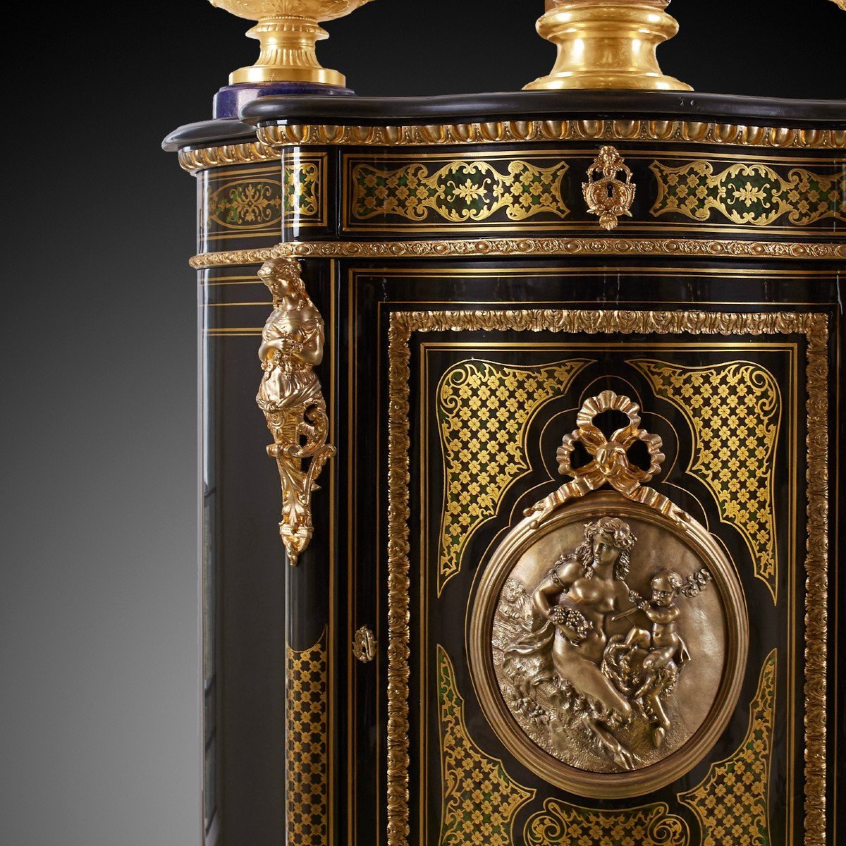 Cabinet Boulle écaille De Tortue Bleue-photo-1