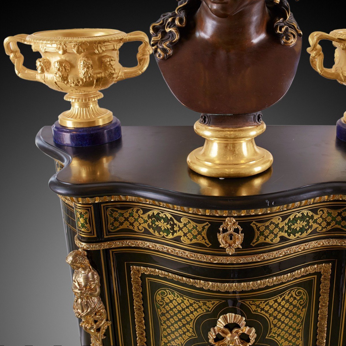 Cabinet Boulle écaille De Tortue Bleue-photo-3