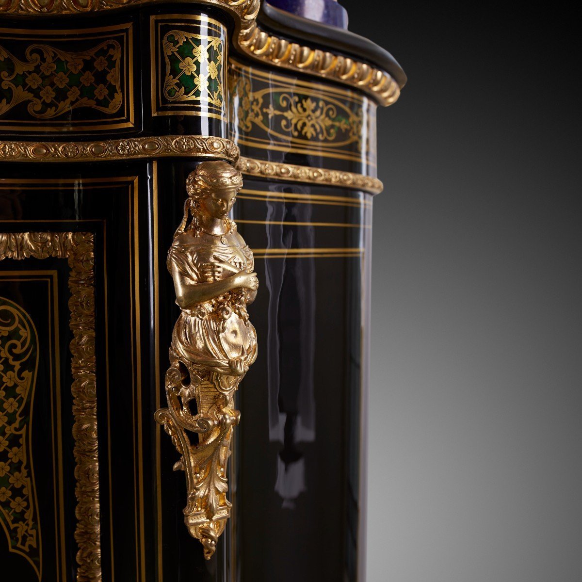 Cabinet Boulle écaille De Tortue Bleue-photo-6