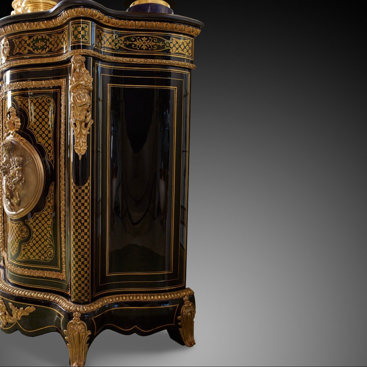 Cabinet Boulle écaille De Tortue Bleue-photo-7