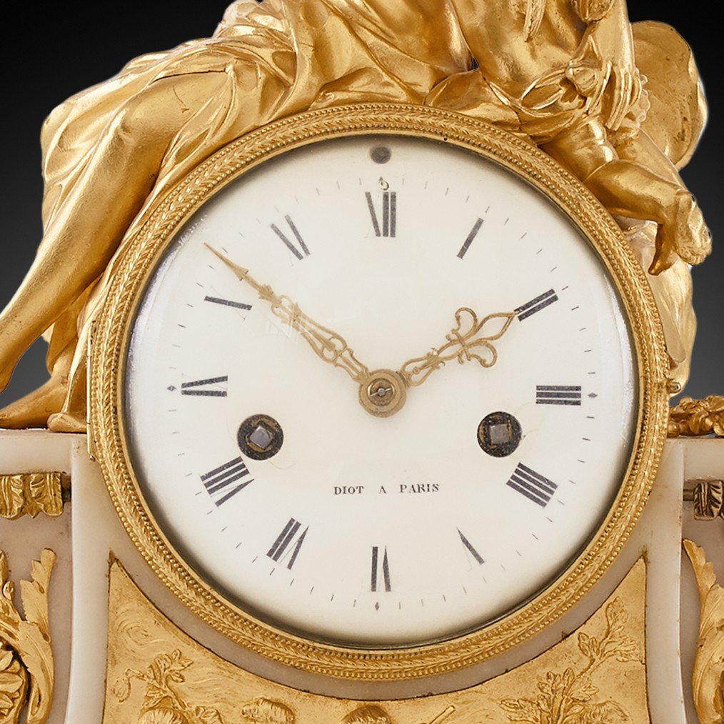 18th Century Mantel Clock Louis XV Period By Diot In Paris-photo-3