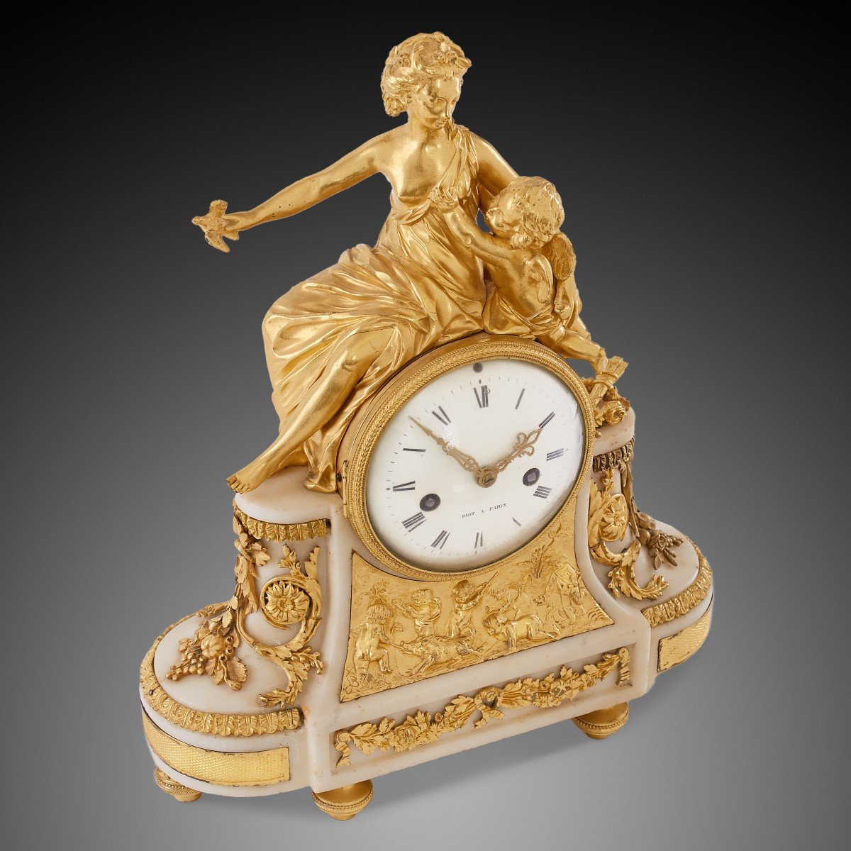 18th Century Mantel Clock Louis XV Period By Diot In Paris-photo-2
