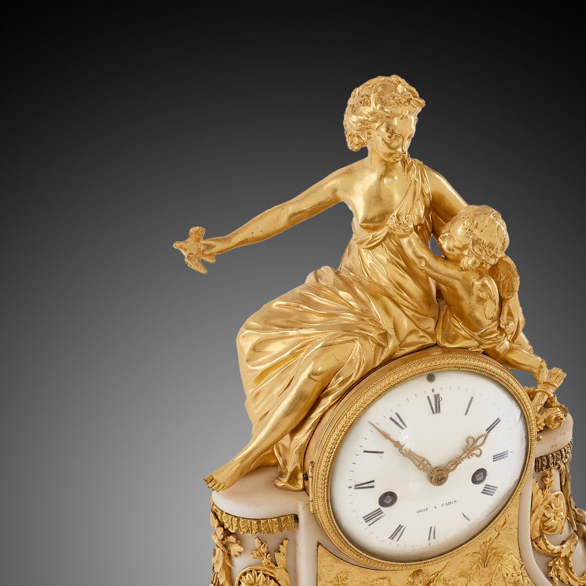 18th Century Mantel Clock Louis XV Period By Diot In Paris-photo-3