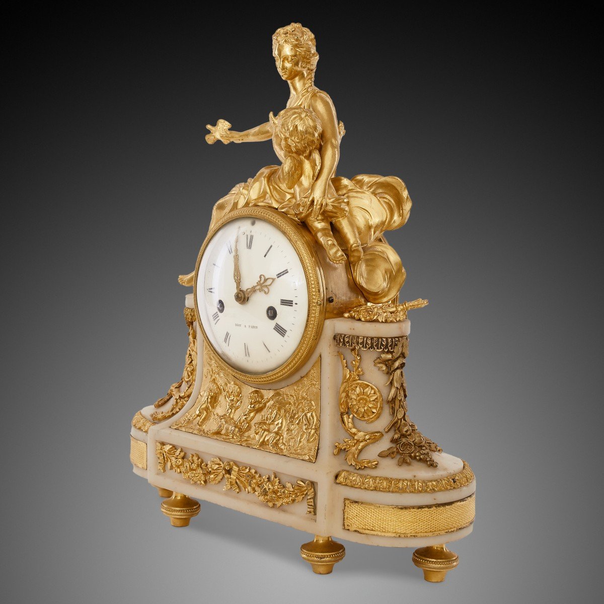 18th Century Mantel Clock Louis XV Period By Diot In Paris-photo-4