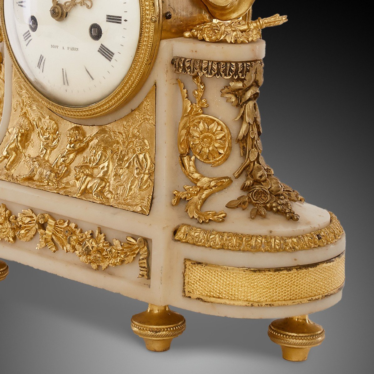 18th Century Mantel Clock Louis XV Period By Diot In Paris-photo-5