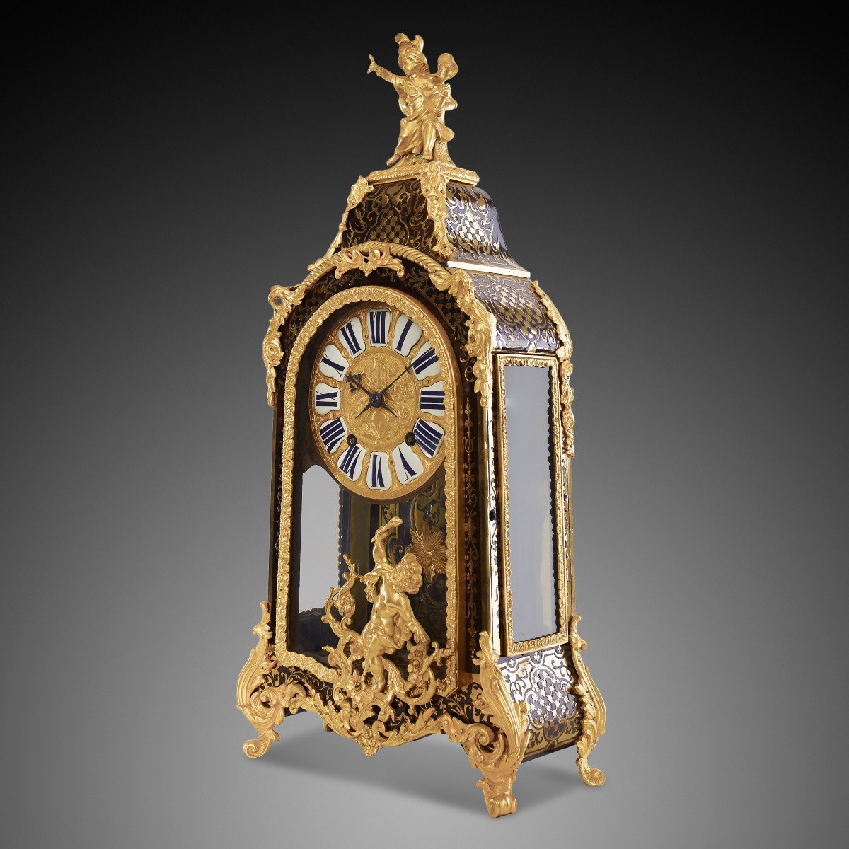 XVIIIth Boulle Style Desk Clock,-photo-4