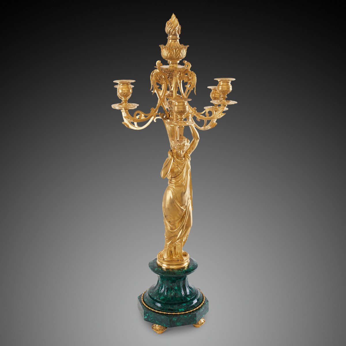 Pair Of 19th Century Candelabra, Under Napoleon.-photo-1