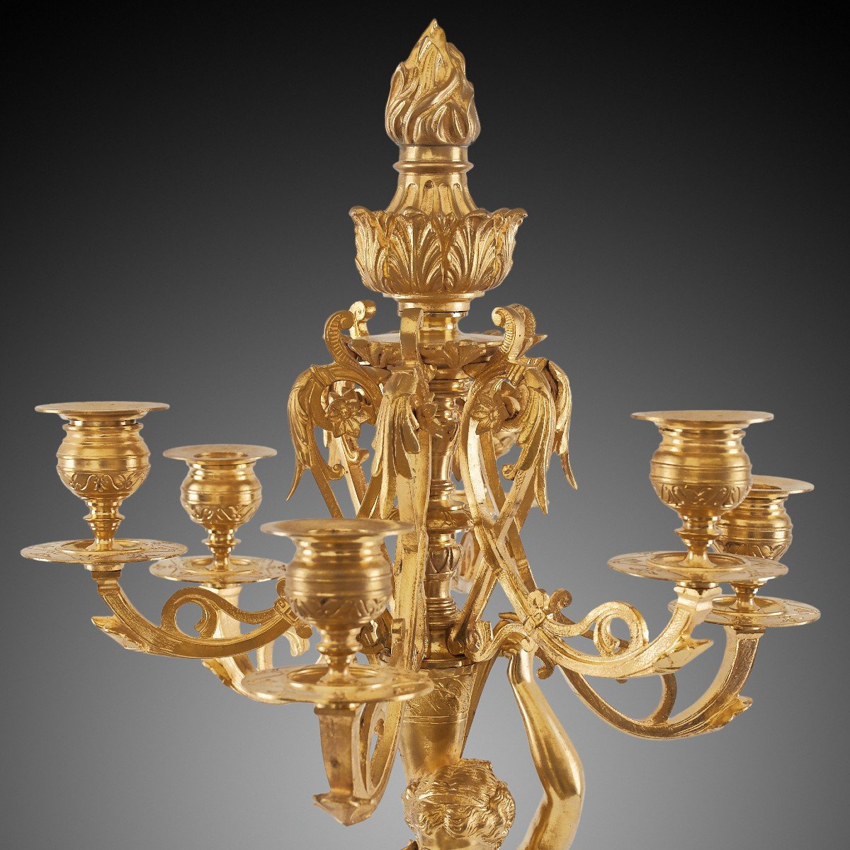 Pair Of 19th Century Candelabra, Under Napoleon.-photo-5