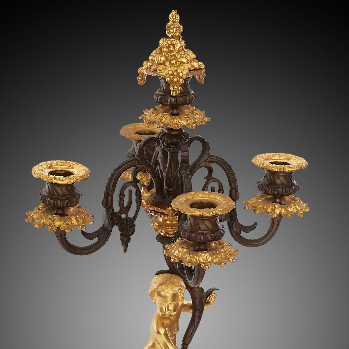 Pair Of 19th Century Candelabra, Under Napoleon.-photo-3