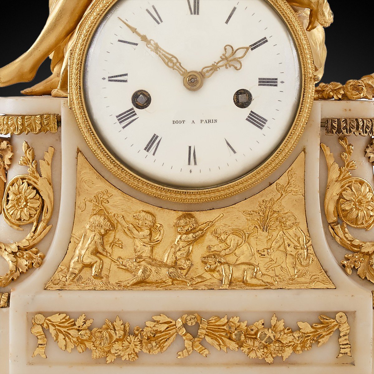 18th Century Mantel Clock Louis XV Period By Diot In Paris.-photo-4