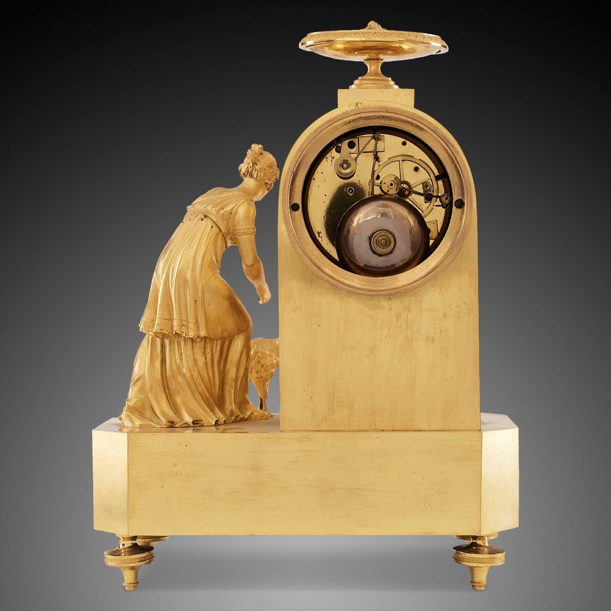 19th Century Empire Style Mantel Clock By Armingaud In Paris-photo-4