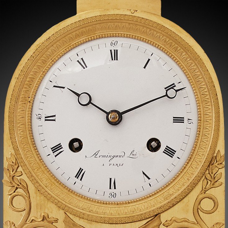 19th Century Empire Style Mantel Clock By Armingaud In Paris-photo-1