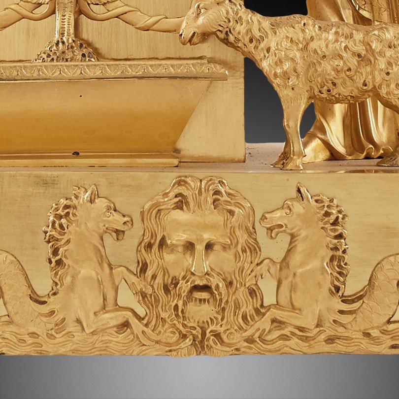 19th Century Empire Style Mantel Clock By Armingaud In Paris-photo-3