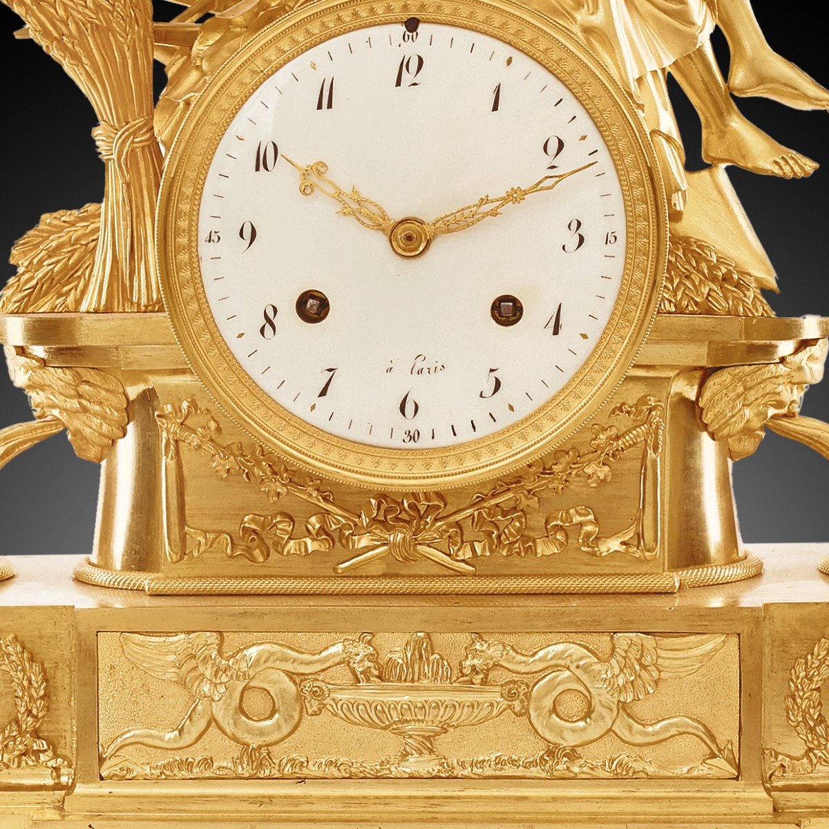 Pendule De Cheminée 19ème Siècle Style Empire Par Cérés À Paris.-photo-6