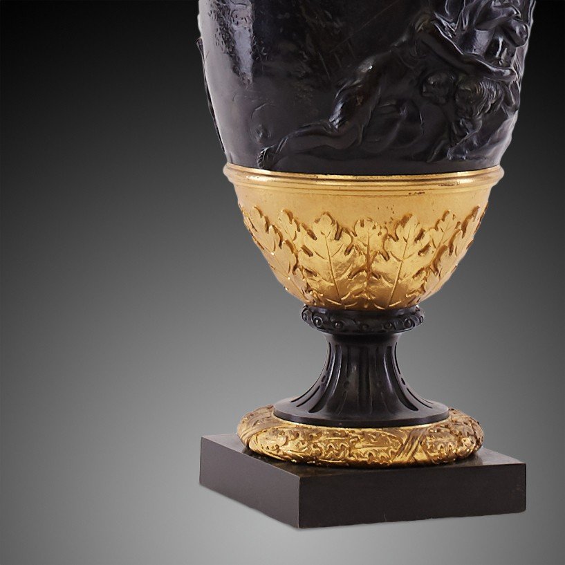 Pair Of 19th Century Cast Brass Vases.-photo-2