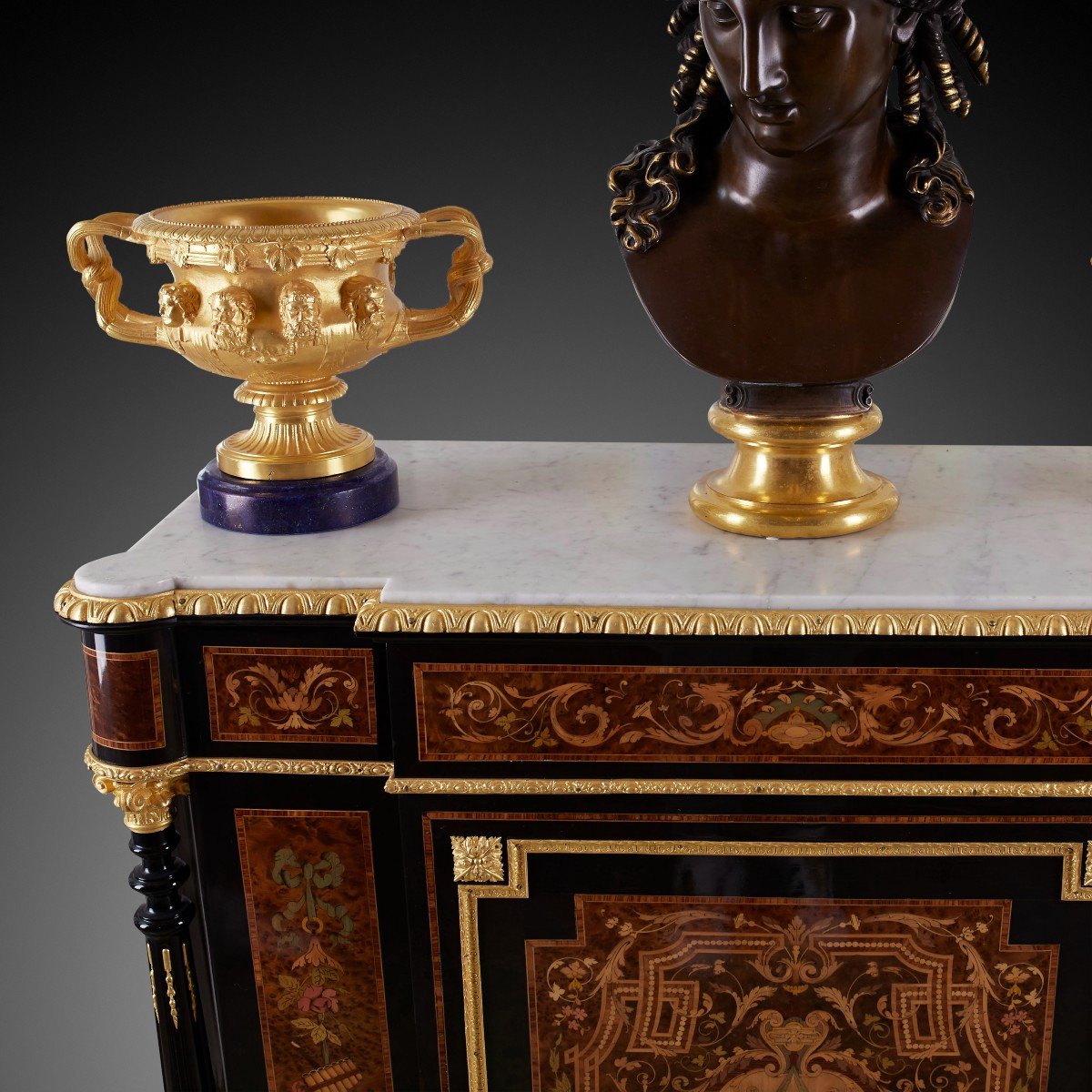 Cabinet En Bois Exotique d'époque Napoléon III XIXème Siècle.-photo-6