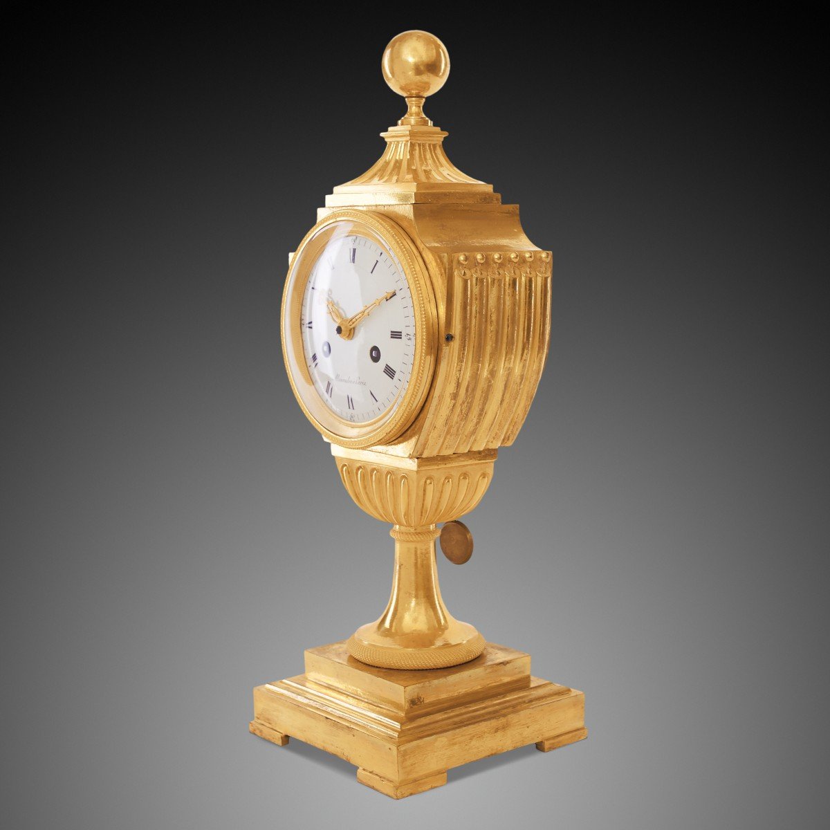 19th Century Empire Style Mantel Clock By Alexandre In Paris.-photo-3