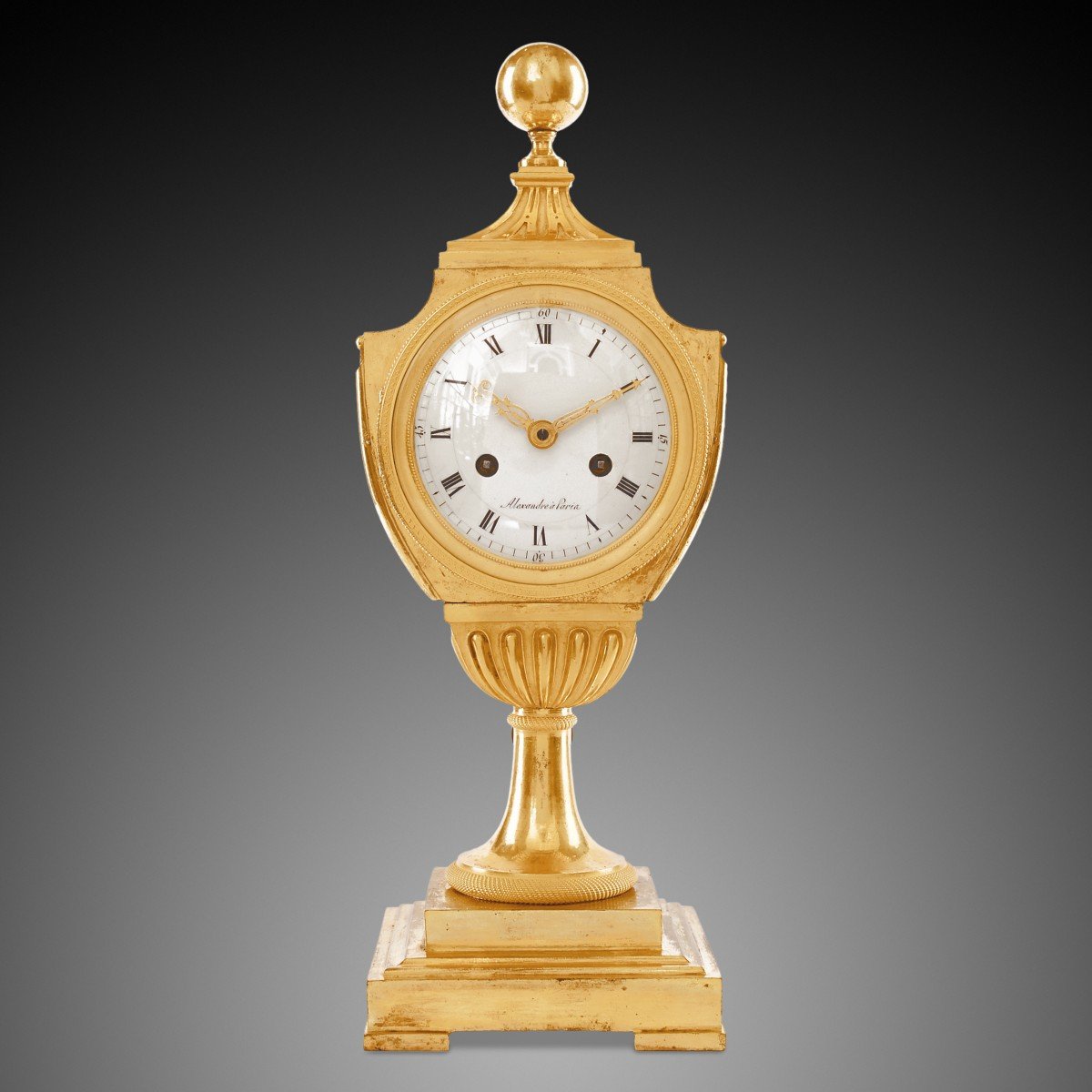19th Century Empire Style Mantel Clock By Alexandre In Paris.