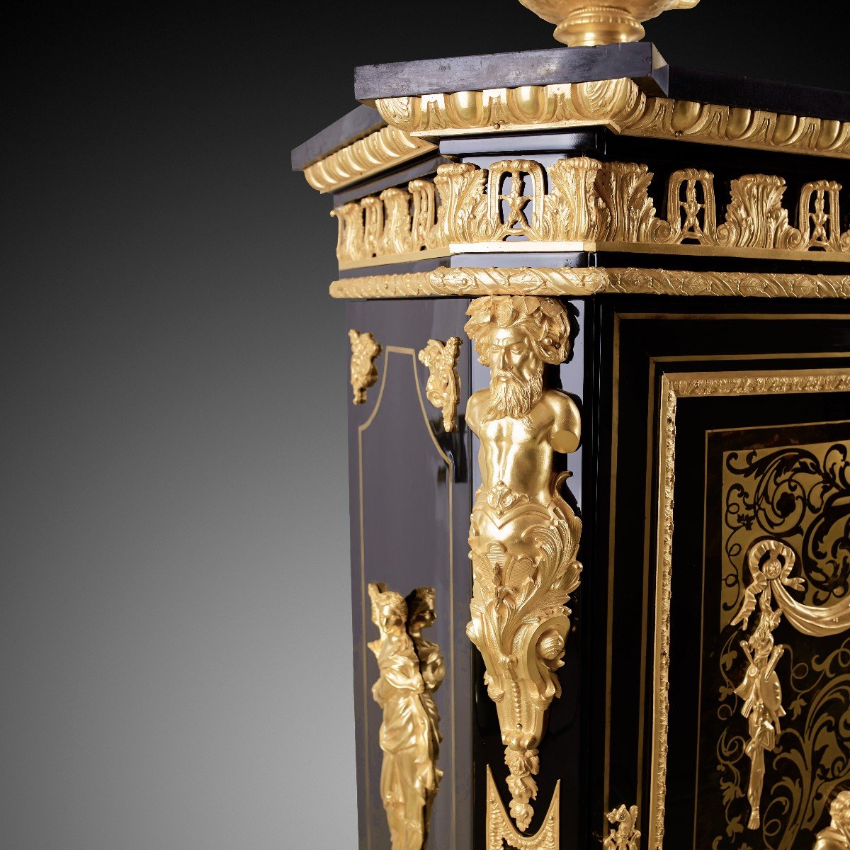 19th Century Cabinet, Napoleon III Period, Boulle Style.-photo-4