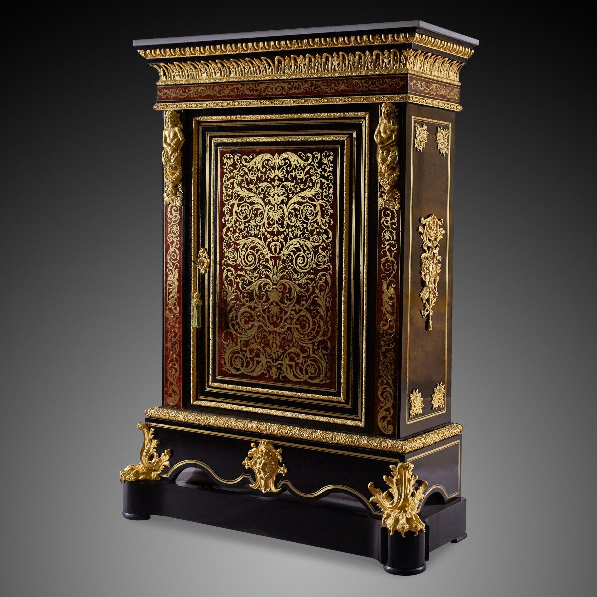 Boulle Style Chest Of Drawers, Napoleon III From The 19th Century.-photo-3