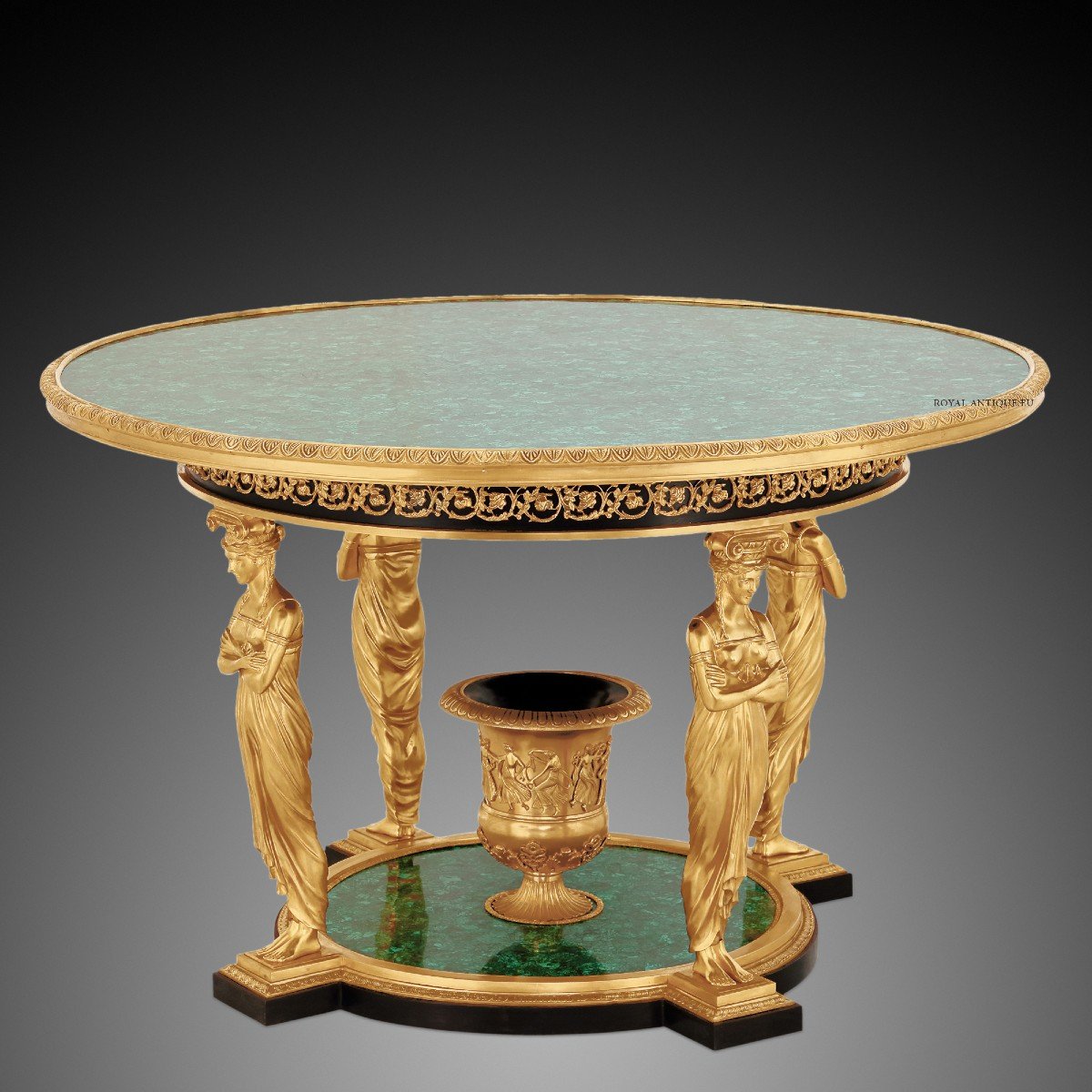 Round Malachite Center Table-photo-2