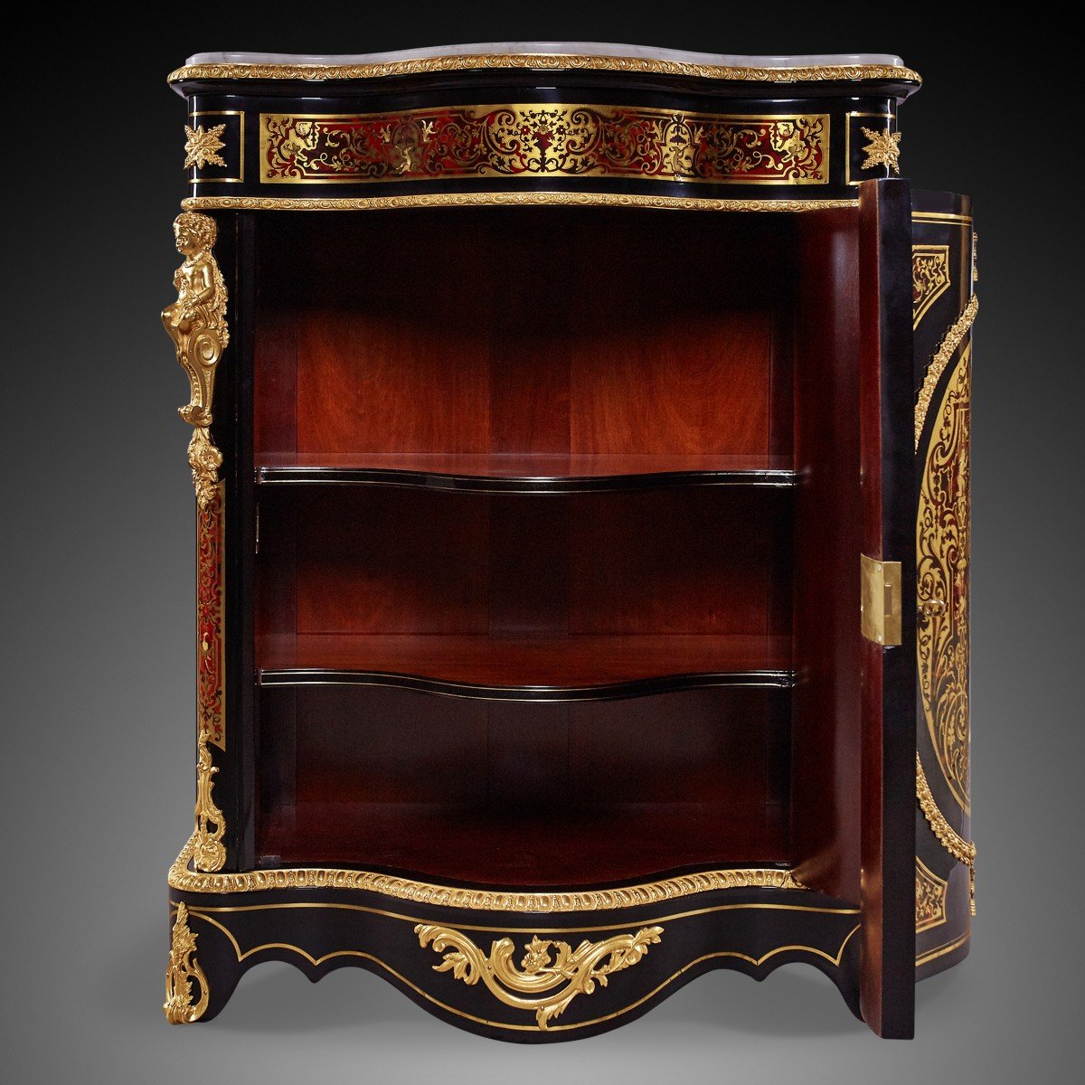 Commode De Style Boulle Du 19ème Siècle Français Epoque Napoléon III.-photo-3