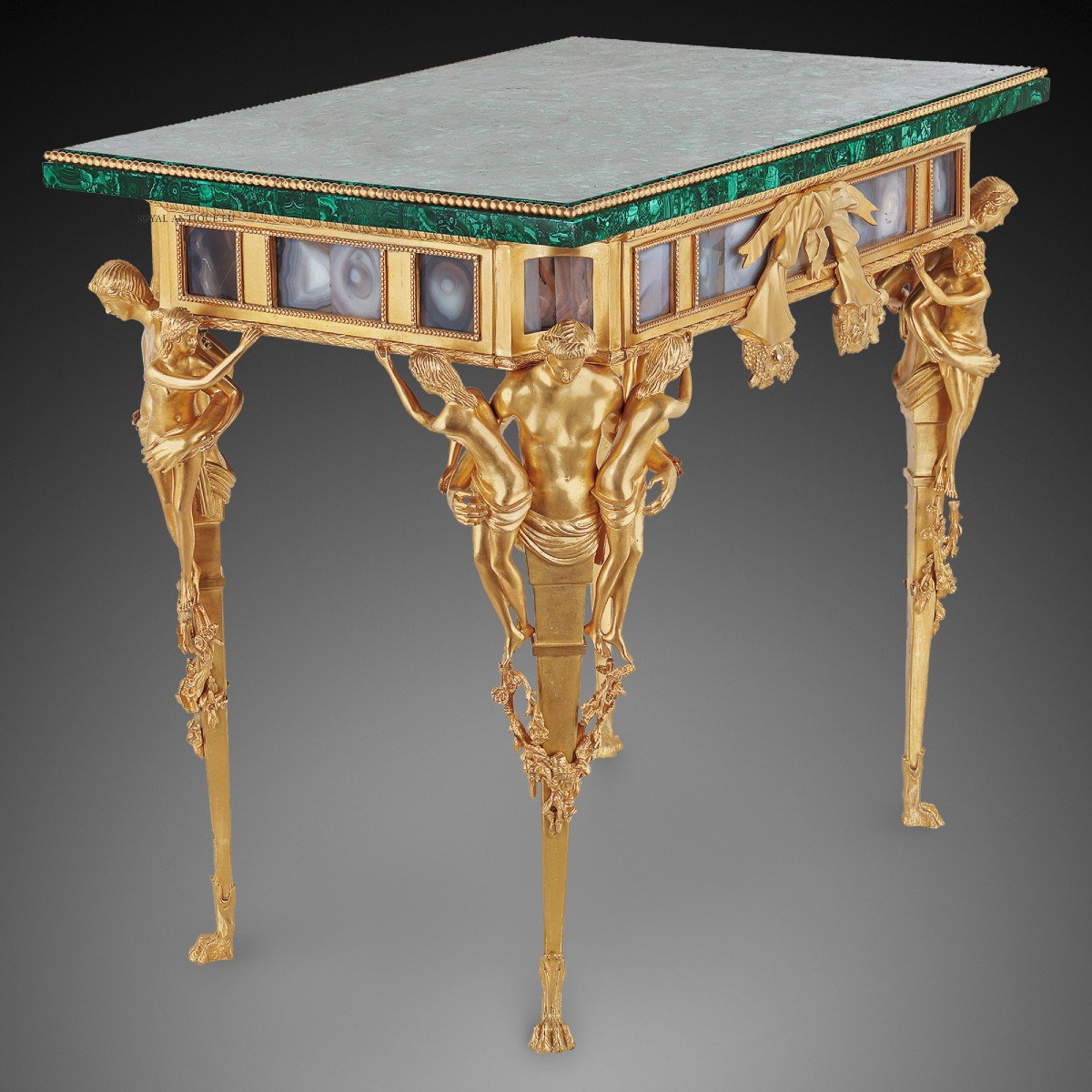 Table Top Is Made Of Malachite Style Louis XVI-photo-2