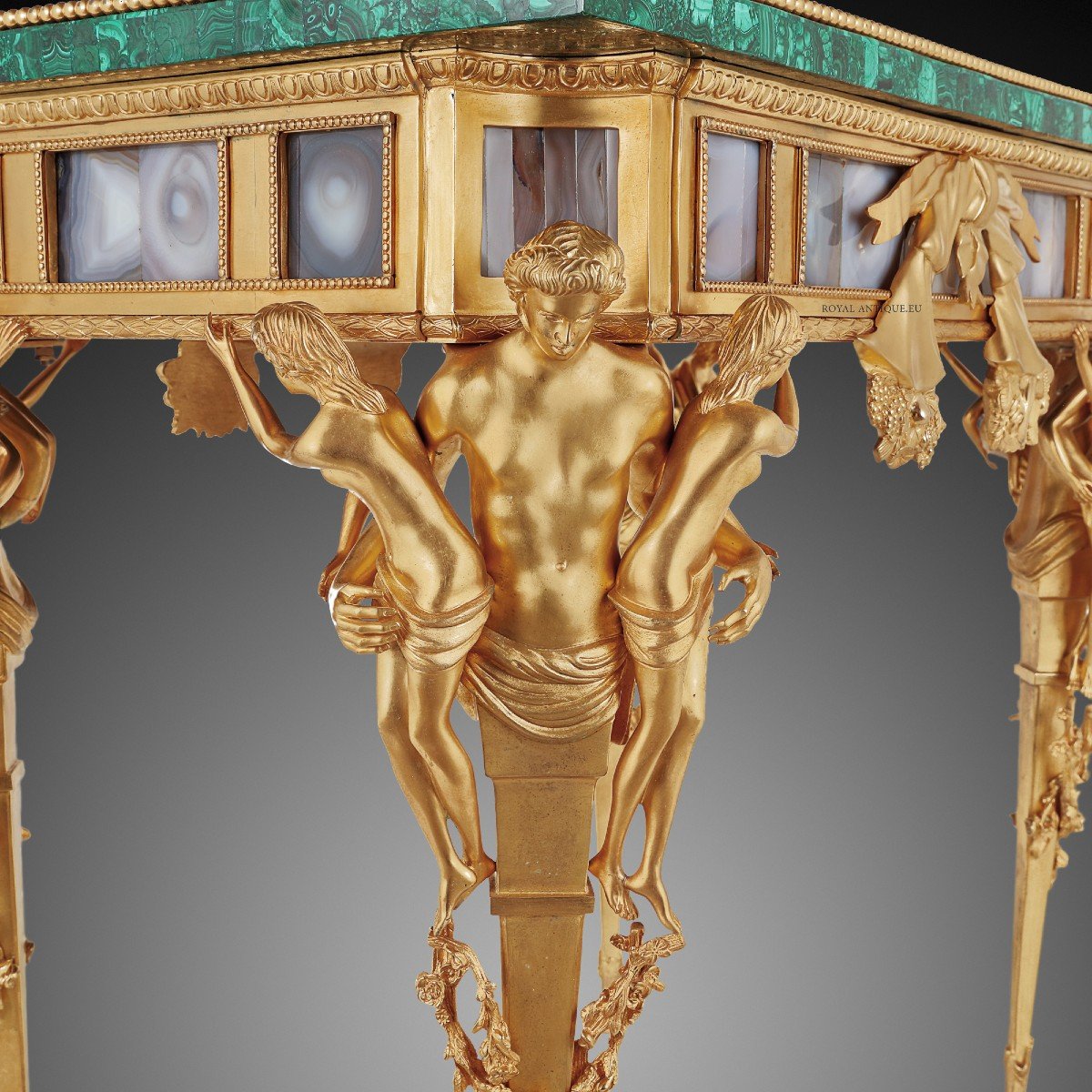 Table Top Is Made Of Malachite Style Louis XVI-photo-4